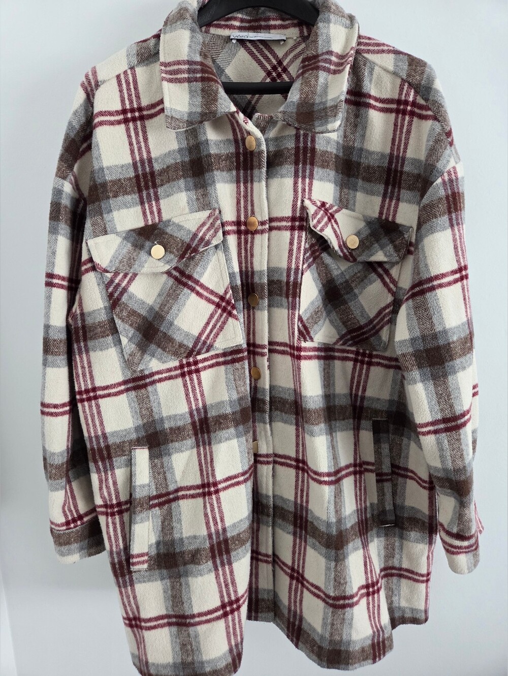 Vero Plaid Shacket Jacket Size 18 Plus Size Veronique Cloutier